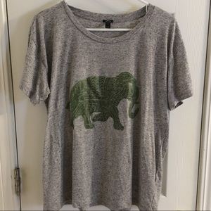 J. Crew David Sheldrick gray elephant tee
